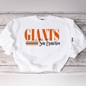 Giants Striped Crewneck- White